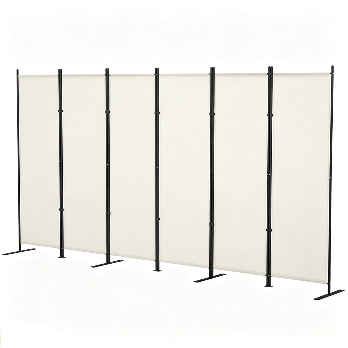 6' 3 Panel Room Divider, Double Hinged Folding Wall Divider, Indoor Privacy Screen for Home Office, Black – view 4