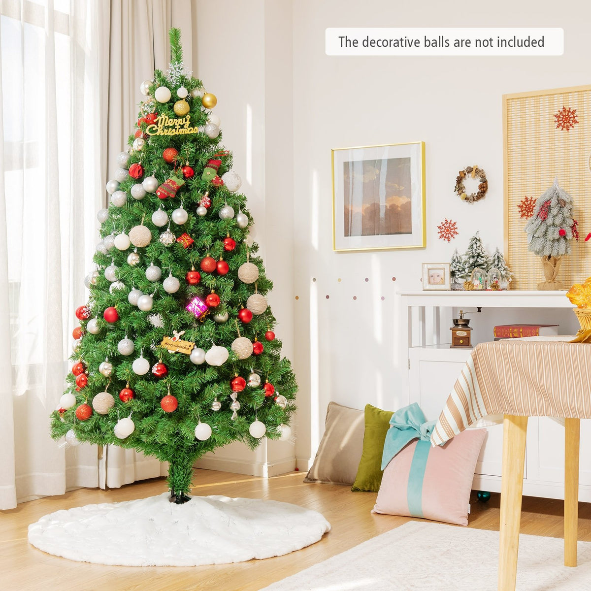 6 Feet Pre-lit Fiber Optic Artificial Christmas Tree with 617 Branch Tips view 6
