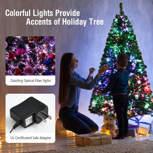 6 Feet Pre-lit Fiber Optic Artificial Christmas Tree with 617 Branch Tips view 8
