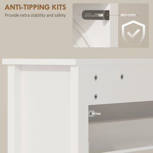 Slim Shoe Cabinet with 3 Flip Drawers, Shoe Storage Cabinet with Adjustable Shelves for Entryway – view 12