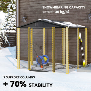 8' x 7' Outdoor Storage Shed, Easy to Assemble, Upgraded Galvanized Metal Garden Shed with Lockable Doors – view 11