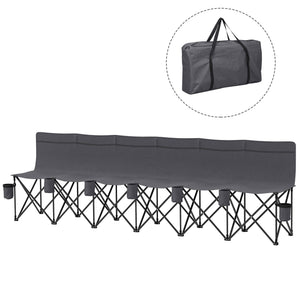 6 Seat Folding Camping Chair with Cup Holder and Carrying Case for Camping, Picnic, Sport Events, Black – view 15