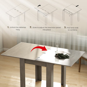 55" Extendable Dining Table for 4-6, Kitchen Table with Steel Slides and Felt Pads for Small Spaces, Black – view 11