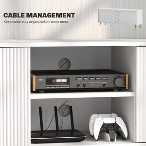 TV Stand with Storage for 55 Inch TV, Modern TV Cabinet with 2 Open Shelves and 2 Cabinets for Living Room – view 19