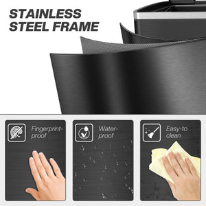 2x5.3 gal (2x20 L) Garbage Bin, Stainless Steel Garbage Can with Soft-Close Lid and Removable Inner – view 6