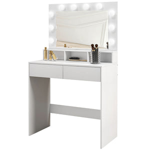 Vanity Table, Makeup Dressing Table with LED Lighting Mirror, Drawers, for Bedroom, Black – view 8