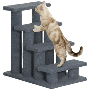 23.5" 4 Tier Pet Stairs Dog Cat Step Scratch Post Furniture, Cream White