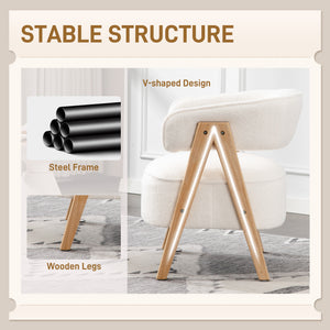 Sherpa Fleece Accent Chair, Upholstered Armchair with Solid Wood Legs and Steel Frame for Living Room – view 11