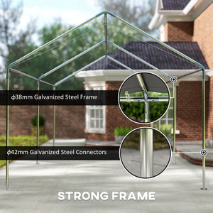 10' x 20' Carport Heavy Duty Galvanized Car Canopy with Included Anchor Kit, 3 Reinforced Steel Cables – view 4
