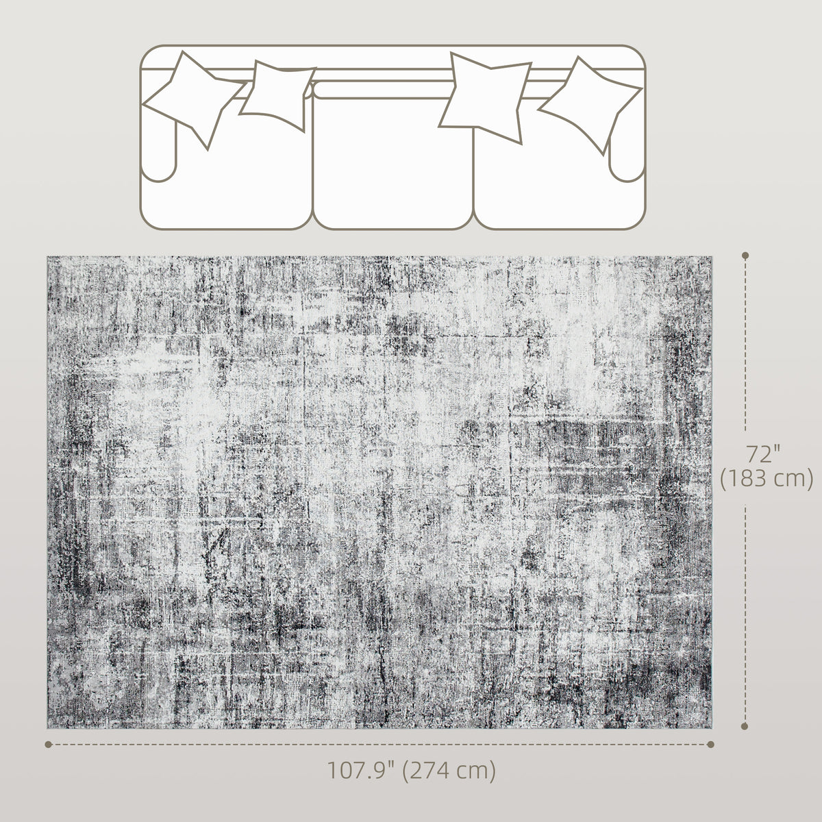 Area Rug for Living Room 5x7, Modern Abstract Machine Washable Rug, Non-Slip Carpet for Bedroom – view 9