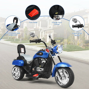 6V 3 Wheel Kids Motorcycle-Blue view 6