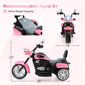 6V 3 Wheel Kids Motorcycle-Pink view 5