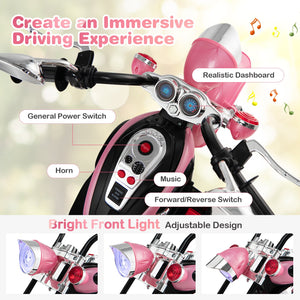 6V 3 Wheel Kids Motorcycle-Pink view 6