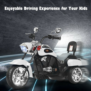 6V 3 Wheel Kids Motorcycle-White view 3