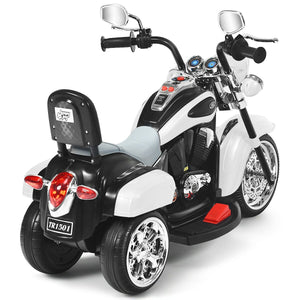 6V 3 Wheel Kids Motorcycle-White view 6