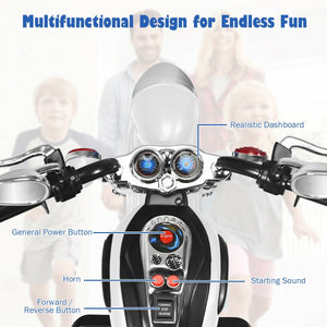 6V 3 Wheel Kids Motorcycle-White view 9