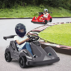 6V Kids Ride On Go Cart with Remote Control and Safety Belt-Black view 4