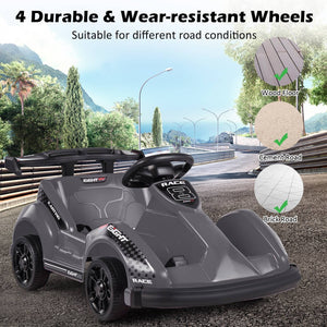 6V Kids Ride On Go Cart with Remote Control and Safety Belt-Black view 8