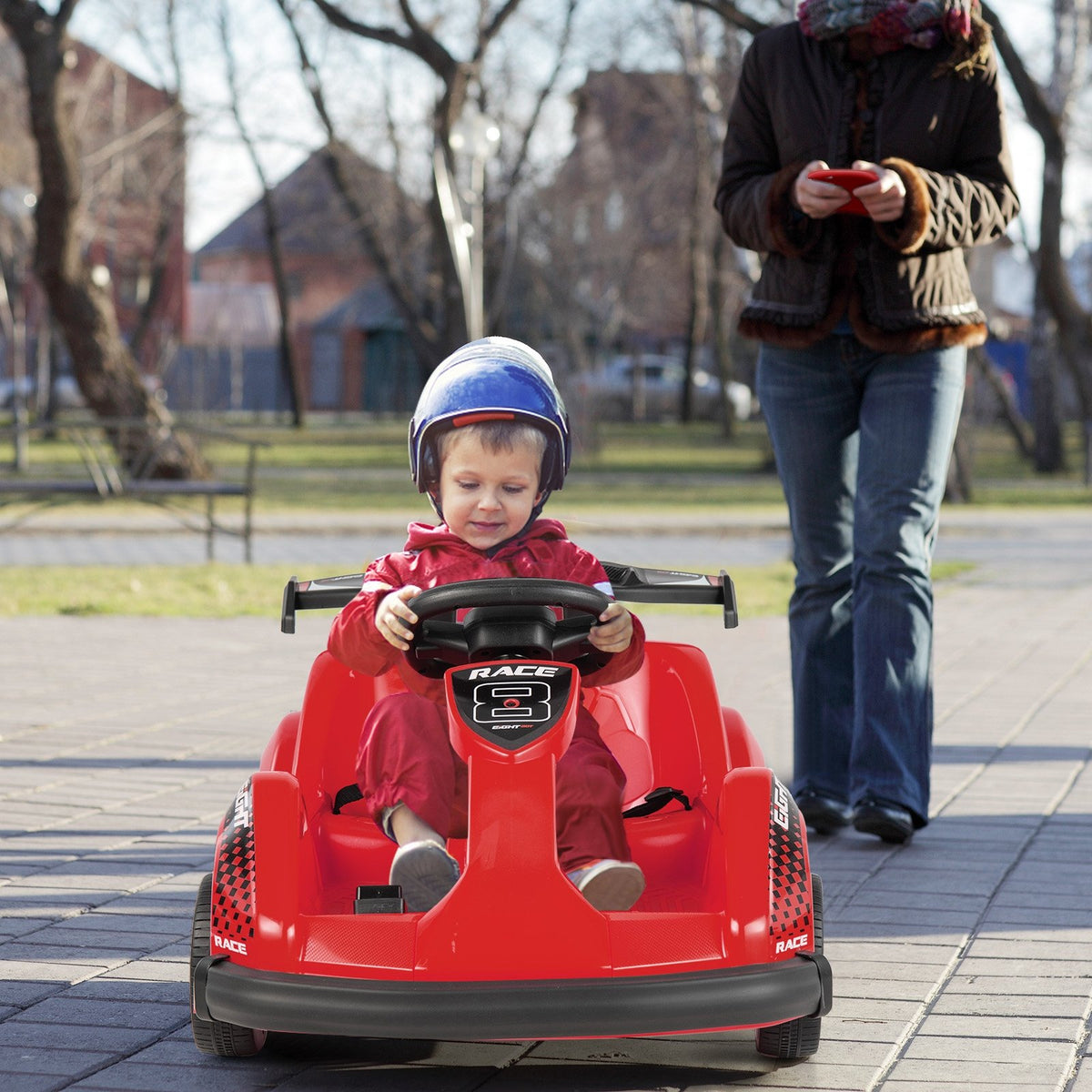 6V Kids Ride On Go Cart with Remote Control and Safety Belt-Red view 3