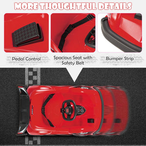 6V Kids Ride On Go Cart with Remote Control and Safety Belt-Red view 8