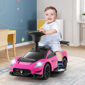 6V Electric Kids Ride on Push Car Maserati Licensed with Foot Pedal and Music-Pink view 3