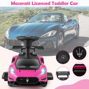 6V Electric Kids Ride on Push Car Maserati Licensed with Foot Pedal and Music-Pink view 9