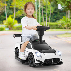 6V Electric Kids Ride on Push Car Maserati Licensed with Foot Pedal and Music-White view 2