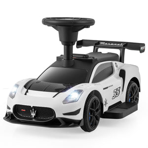 6V Electric Kids Ride on Push Car Maserati Licensed with Foot Pedal and Music-White view 4