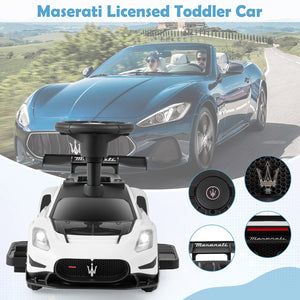 6V Electric Kids Ride on Push Car Maserati Licensed with Foot Pedal and Music-White view 8