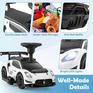 6V Electric Kids Ride on Push Car Maserati Licensed with Foot Pedal and Music-White view 9