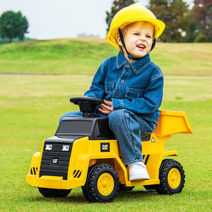 6V Electric Licensed Caterpillar Construction Vehicle with One-Button Start-Yellow view 2