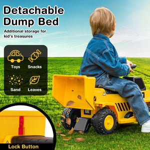 6V Electric Licensed Caterpillar Construction Vehicle with One-Button Start-Yellow view 8