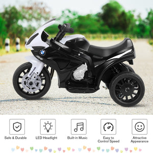 6V Kids 3 Wheels Riding BMW Licensed Electric Motorcycle-Black view 5