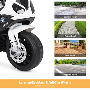 6V Kids 3 Wheels Riding BMW Licensed Electric Motorcycle-Black view 8