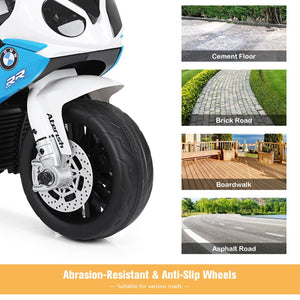 6V Kids 3 Wheels Riding BMW Licensed Electric Motorcycle-Blue view 8