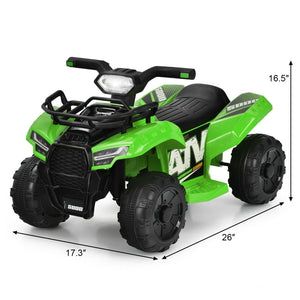 6V Kids ATV Quad Electric Ride On Car with LED Light and MP3-Green view 4