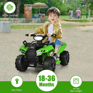 6V Kids ATV Quad Electric Ride On Car with LED Light and MP3-Green view 6
