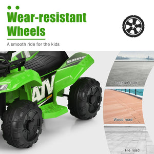 6V Kids ATV Quad Electric Ride On Car with LED Light and MP3-Green view 9