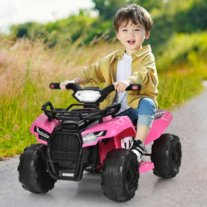 6V Kids ATV Quad Electric Ride On Car with LED Light and MP3-Pink view 2