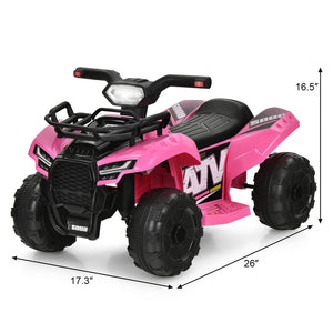 6V Kids ATV Quad Electric Ride On Car with LED Light and MP3-Pink view 4