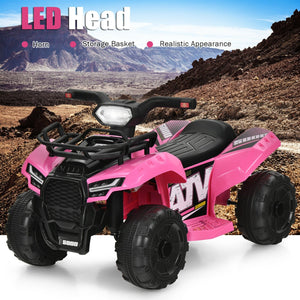 6V Kids ATV Quad Electric Ride On Car with LED Light and MP3-Pink view 5