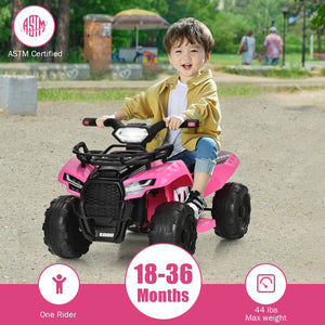 6V Kids ATV Quad Electric Ride On Car with LED Light and MP3-Pink view 7