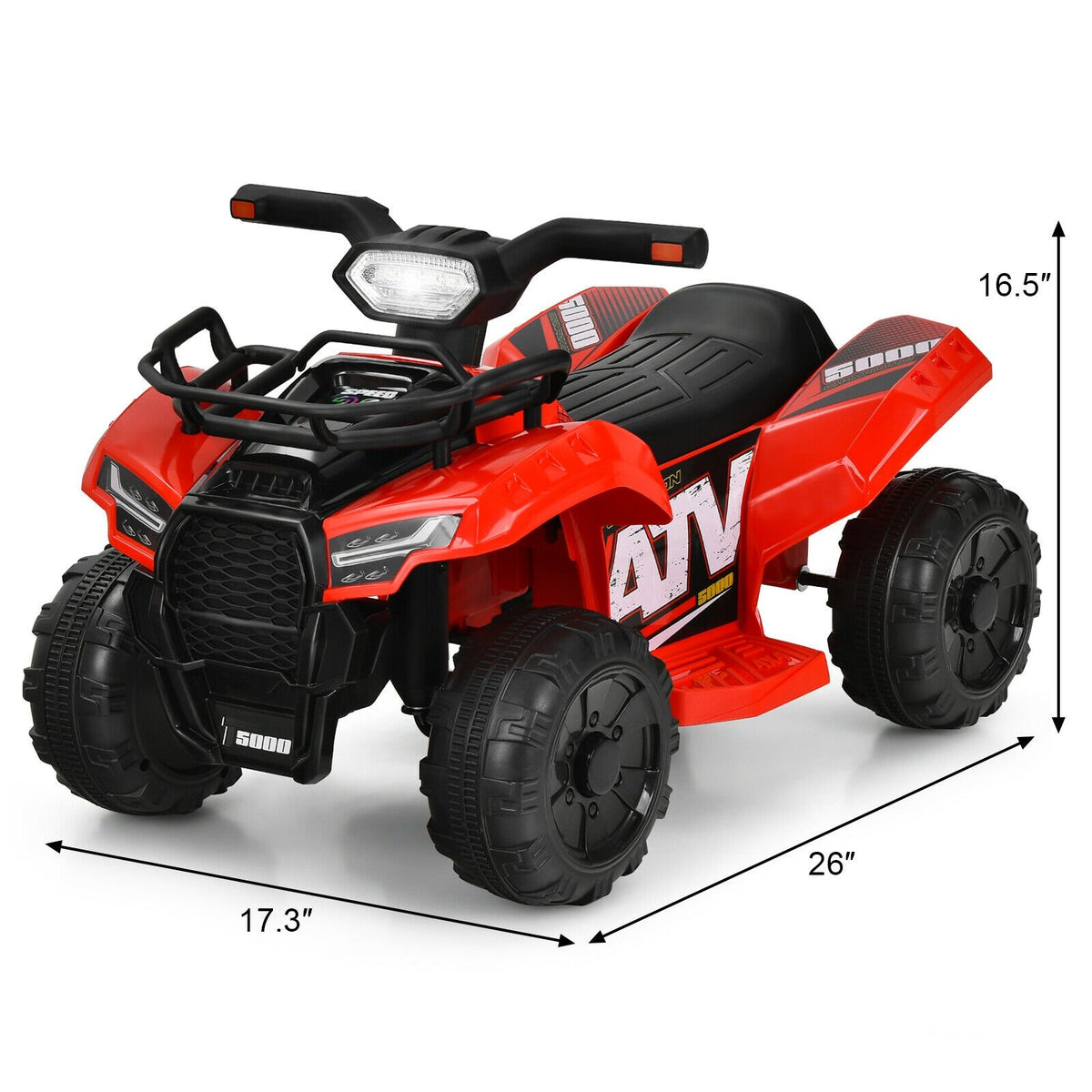 6V Kids ATV Quad Electric Ride On Car with LED Light and MP3-Red view 5