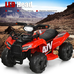 6V Kids ATV Quad Electric Ride On Car with LED Light and MP3-Red view 8