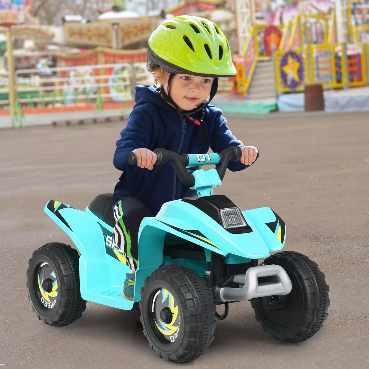 6V Kids Electric ATV 4 Wheels Ride-On Toy -Blue view 3