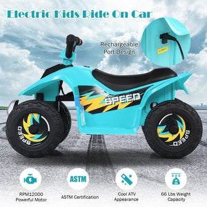6V Kids Electric ATV 4 Wheels Ride-On Toy -Blue view 7