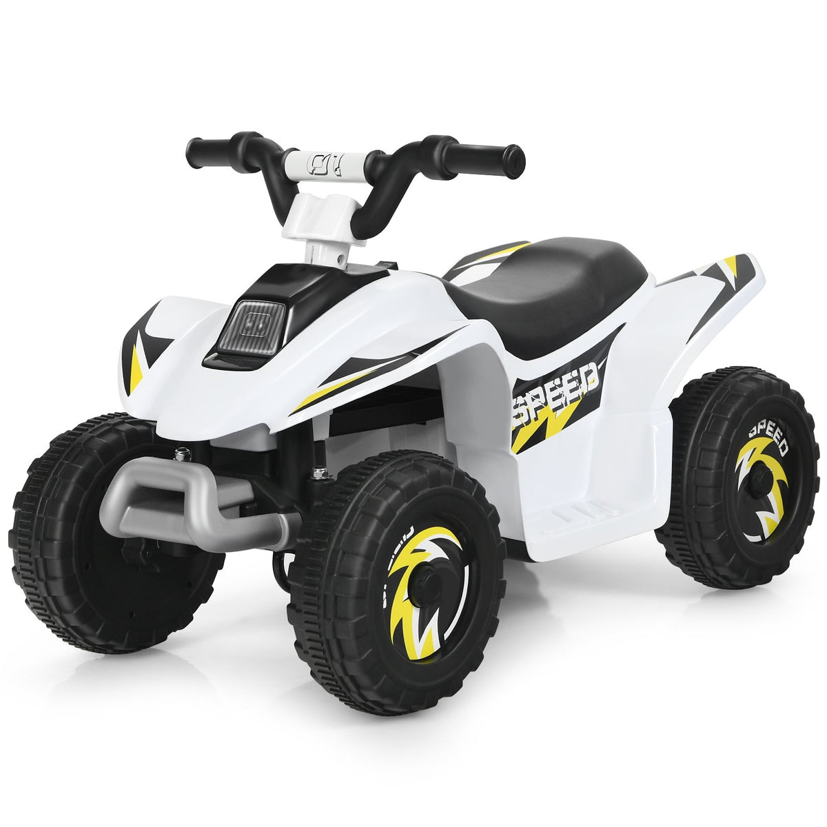 6V Kids Electric ATV 4 Wheels Ride-On Toy-White view 6