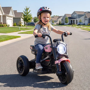6V Kids Electric Motorcycle with LED Headlight and Music for Toddlers Aged 3-5-Pink view 2