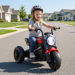 6V Kids Electric Motorcycle with LED Headlight and Music for Toddlers Aged 3-5-Red view 2