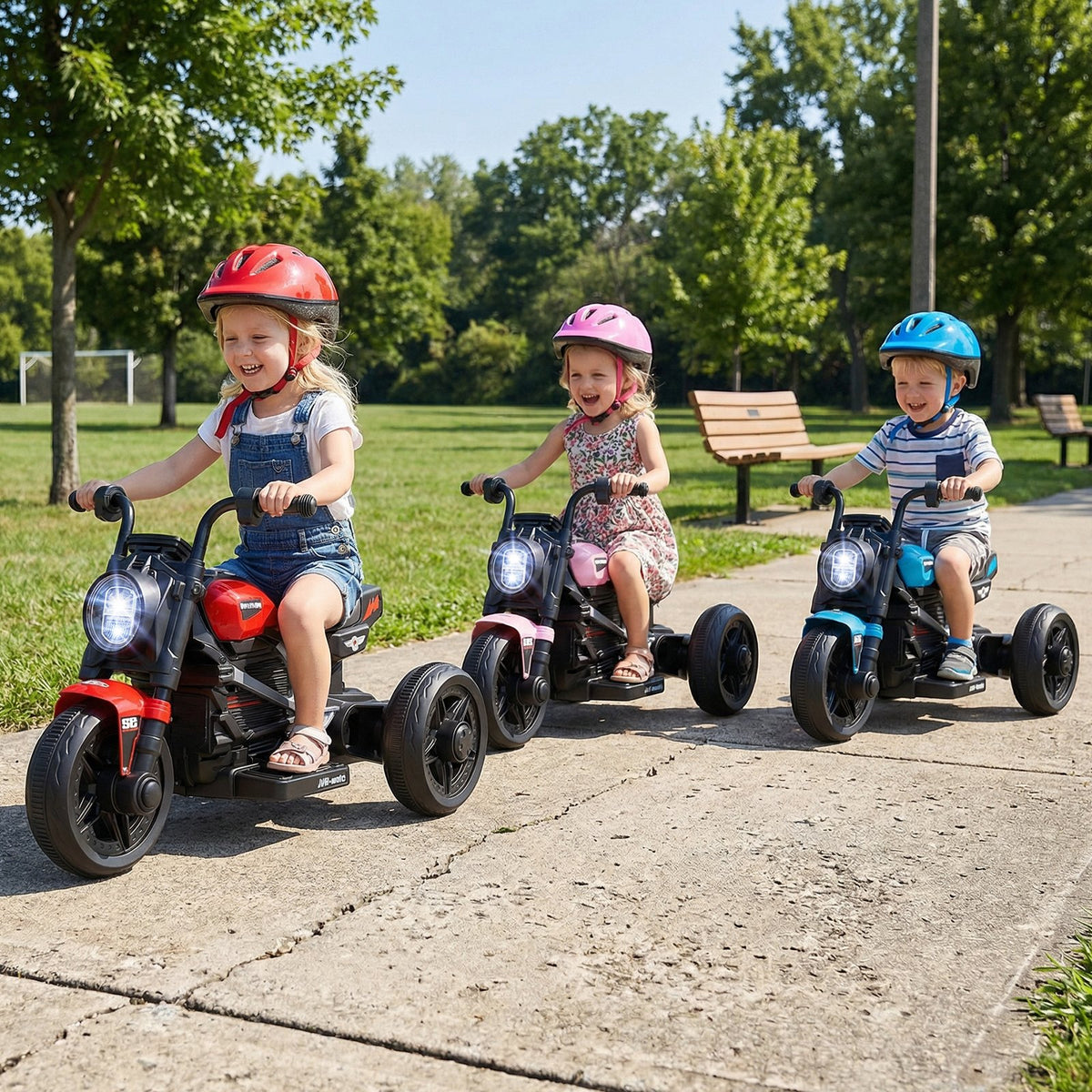 6V Kids Electric Motorcycle with LED Headlight and Music for Toddlers Aged 3-5-Red view 3